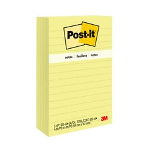 Post-it® Notes 660-5pk, 4 in x 6 in x 100 shts (101 mm x 152 mm)