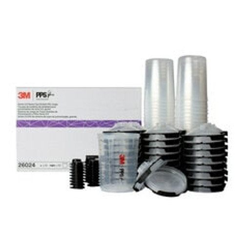 3M™ PPS™ Series 2.0 Spray Cup System Kit, 26024, Large (28 fl oz, 850
mL), 200 Micron Filter, 1 kit per case