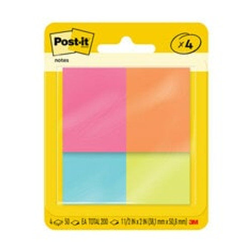 Post-it® Notes 653-4AF, 1 3/8 in x 1 7/8 in (34.9 mm x 47.6 mm), Poptimistic Collection