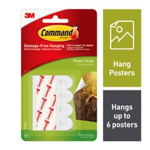 Command™ Poster Strips 17024ANZ, Poster Strips, 6 Pack/Bag, 6 Bag/Case