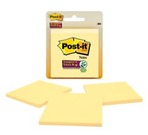 Post-it® Super Sticky Notes 3321-SSCY, 3 in x 3 in Canary Yellow 45 sh 3
pds/pk