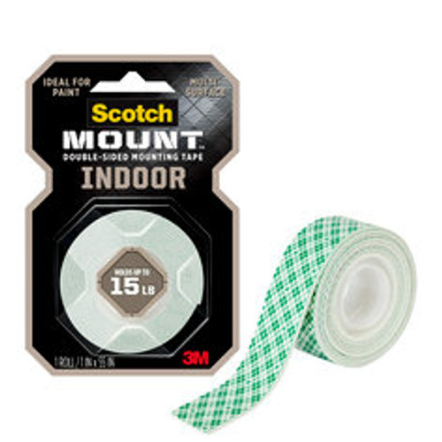 Scotch-Mount™ Indoor Double-Sided Mounting Tape 214H, 1 In X 55 In (2,54
Cm X 1,39 M)