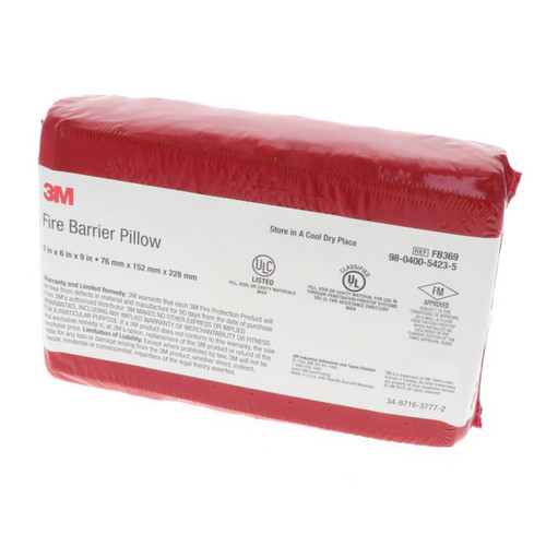 7100138834 3M Fire Barrier Pillows FB369, Large, 3 in x 6 in x 9 Inch, 20/Case