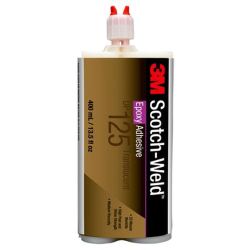 7100320321 3M Scotch-Weld Epoxy Adhesive DP125, Translucent, 400 mL Duo-Pak, 6/Case