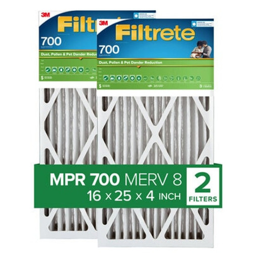 7100272430 Filtrete Electrostatic Air Filter 700 MPR 701DP4-2PK1E, 16 in x 25 in x 4 in (40.6 cm x 63.5 cm x 10.1 cm)