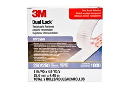 3M™ Dual Lock™ Reclosable Fastener MP3560, Clear, 1 in x 5 yd, Type 250,
5 Pack/Case