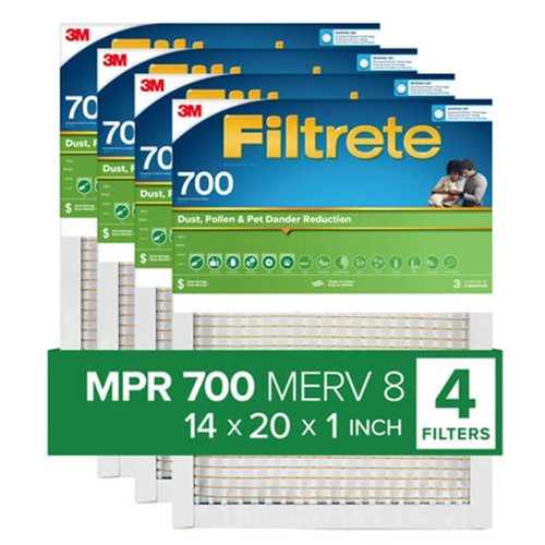 7100271965 Filtrete Electrostatic Air Filter 700 MPR 705-4PK-1E, 14 in x 20 in x 1 in (35.5 cm x 50.8 cm x 2.5 cm)