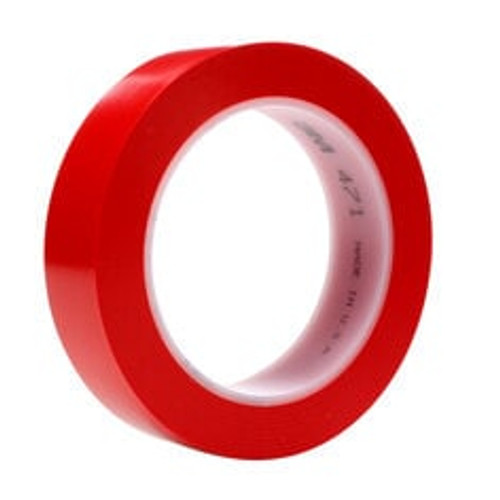 3M™ Vinyl Tape 471, Red, 1 in x 36 yd, 5.2 mil, 36 Roll/Case