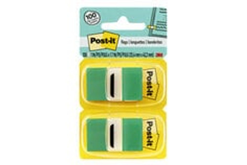 Post-it® Flags 680-GN12, 1 in. x 1.7 in. (25,4 mm x 43,2 mm) Green