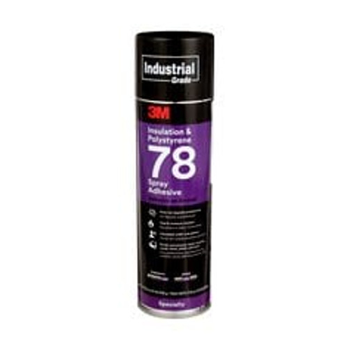 3M™ Polystyrene Foam Insulation Spray Adhesive 78, Clear, 24 fl oz (Net
Wt 17.9 oz), 12 Can/Case