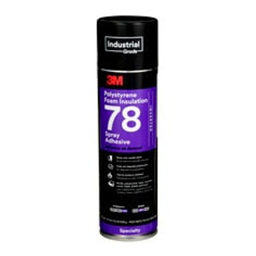 3M™ Polystyrene Foam Insulation Spray Adhesive 78, Inverted, Clear, 24
fl oz (Net Wt 17.9 oz), 12 Can/Case