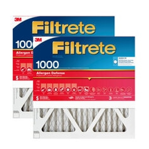 Filtrete™ Allergen Defense Air Filter, 1000 MPR, 9823-2PK-HDW, 14 in x
24 in x 1 in (35,5 cm x 60,9 cm x 2,5 cm)