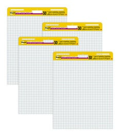 Post-it® Super Sticky Easel Pad 560 VAD 4PK, 25 in. x 30 in., Blue Grid