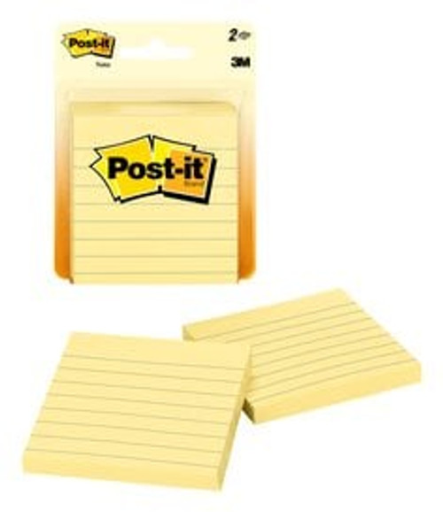 Post-it® Notes 630PK2 3 in x 3 in (7.62 cm x 7.62 cm) Canary Yellow,
Lined