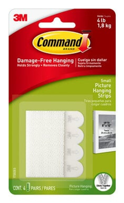 Command™ Small Picture Hanging Strips 17202ANZ, CMD, 9 Packs/Bag, 3 Bags/Case