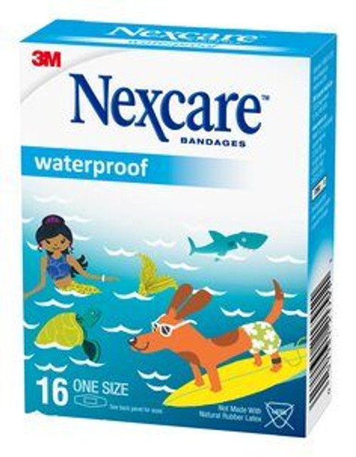 7100187765 Nexcare Waterproof Bandages Oceanic Collection 597-16OC, 1.06 in x 2.25in (26 mm x 57 mm)