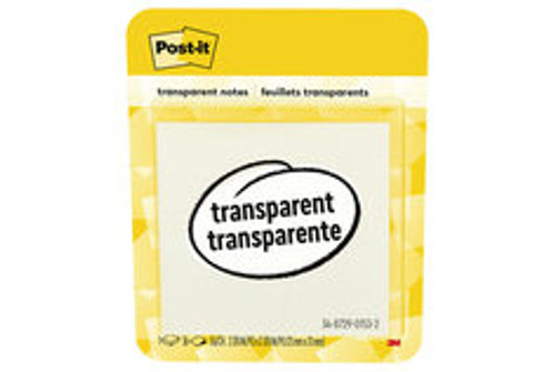 Post-it® Transparent Note 600-TRSPT-WM, 2-7/8 in x 2-7/8 in (73 mm x 73 mm)