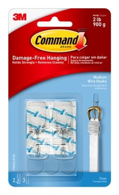Command™ Clear Medium Wire Toggle Hook 17065CLR-ES