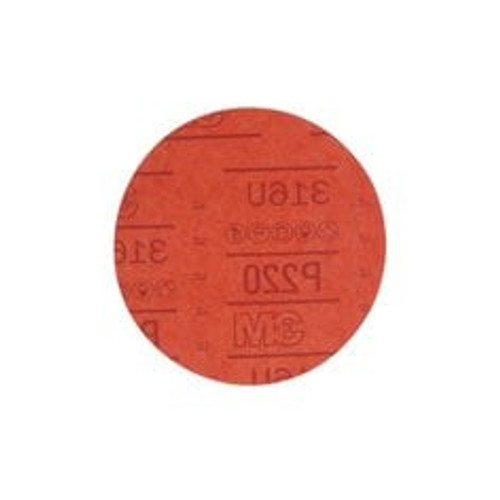 3M™ Hookit™ Red Abrasive Disc, 01221, 6 in, P220, 50 discs per carton, 6
cartons per case