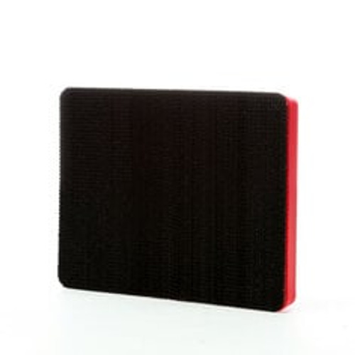 3M™ Hookit™ Pad 20433, 3 in x 4 in x 1/2 in Red Foam, 10 ea/Case