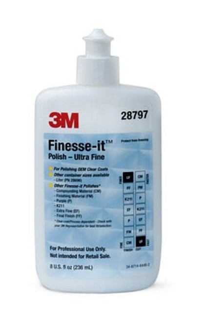 3M™ Finesse-it™ Polish Standard Series, 28797, Ultra Fine (100), White,
8 oz, 4 ea/Case