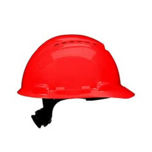 3M™ SecureFit™ Hard Hat H-705SFV-UV, Red, Vented, 4-Point Pressure Diffusion Ratchet Suspension, with Uvicator, 20 ea/Case