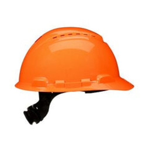 3M™ SecureFit™ Hard Hat H-706SFV-UV, Orange, Vented, 4-Point Pressure Diffusion Ratchet Suspension, with UVicator, 20 ea/Case