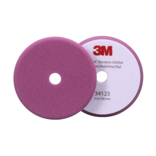 7100277203 3M Perfect-It Random Orbital Foam Polishing Pad 34123, Fine, Purple, 5in (130 mm), 2 Pads/Bag, 6 Bags/Case