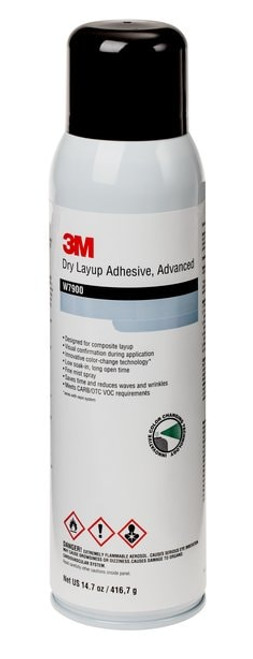 3M™ Dry Layup Adhesive 2.0 W7900, color-change technology, 416g,
aerosol, 12 Cans/Box, 12 Canisters/Case