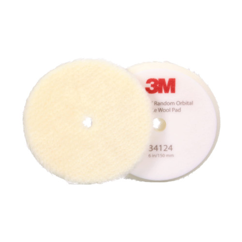 7100276846 3M Perfect-It Random Orbital Wool Compounding Pad 34124, Coarse,White, 6 in (150 mm), 2 Pads/Bag, 6 Bags/Case