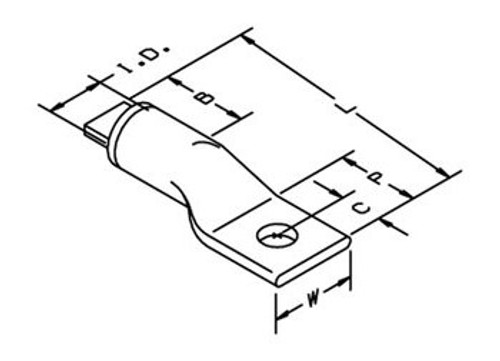 7100069429 3M Scotchlok Aluminum One Hole Lug 40057, up to 35 kV, 350 kcmil, Brown, 10/Case