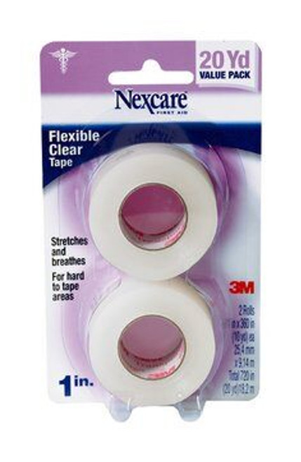 7000052481 Nexcare Transpore Clear First Aid Tape, 527-P1, 1 in x 10 yds, Wrapped