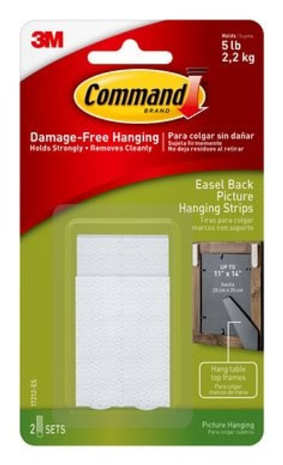 Command™ Easel Back Picture Hanging Strips, 17212-ES, Medium, 2 sets of Medium Strips and 2 spacers