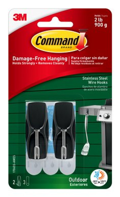 Command™ Outdoor Stainless Steel Wire Hooks 17065S-AWES