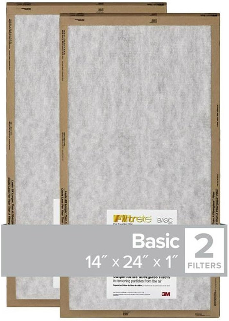 7100290525 Filtrete Flat Panel Air FIlter FPL23-2PK-24, 14 in x 24 in x 1 in (35.5 cm x 60.9 cm x 2.5 cm)