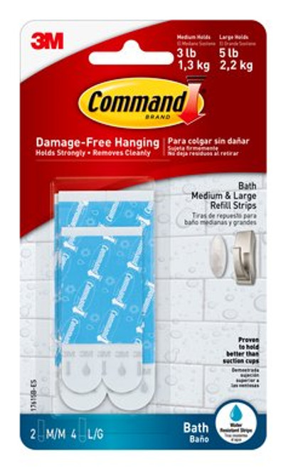 Command™ Water Resistant Replacement Strips 17615 White