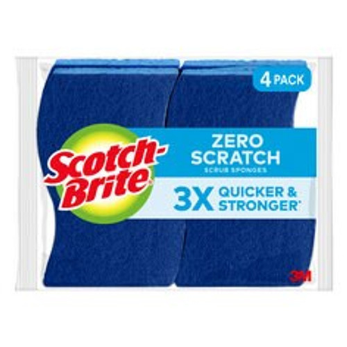 Scotch-Brite® Zero Scratch Scrub Sponge 524-9, 4.4 in x 2.6 in x 0.7 in (111 mm x 66 mm x 17 mm), 9/4