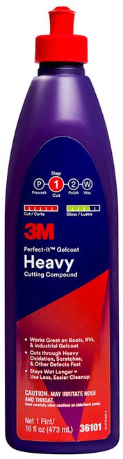 3M™ Perfect-It™ Gelcoat Heavy Cutting Compound, 36101, 1 pint (473 mL),
6 per case