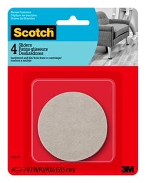 Scotch™ Felt Furniture Movers SP660-NA, Adhesive 2.5in 4pk