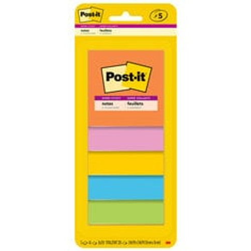 Post-it® Notes 3321-5SSAU, 3 in x 3 in (76 mm x 76 mm), Rio de Janeiro
Collection, 5 Pads/Pack , 45 Sheets/Pad