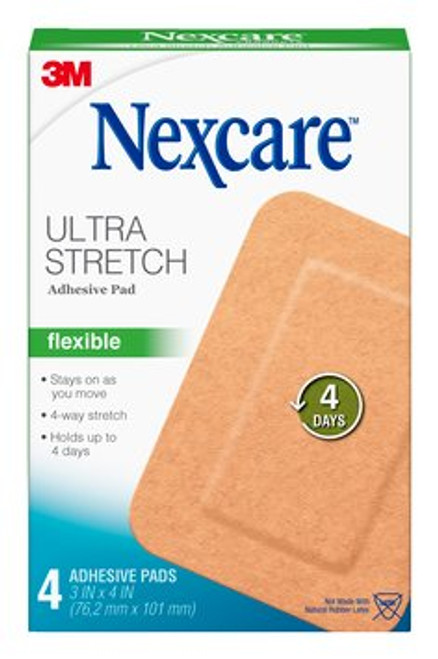 Nexcare™ Ultra Stretch Adhesive Pad SFP34, 3 in x 4 in