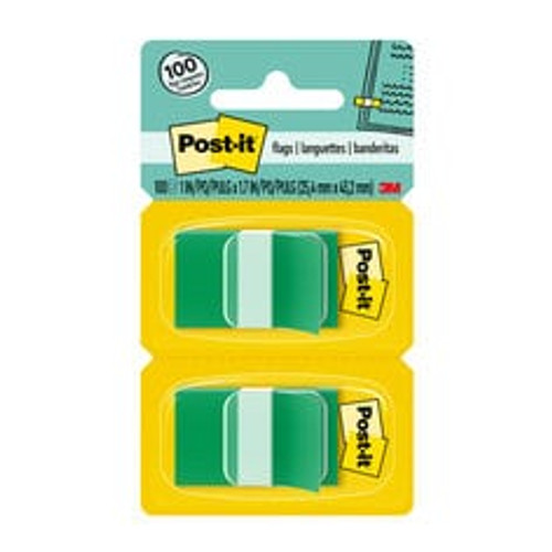 Post-it® Flags 680-GN2, 1 in. x 1.7 in. (2.54 cm x 4.31 cm) Green, 2-pk