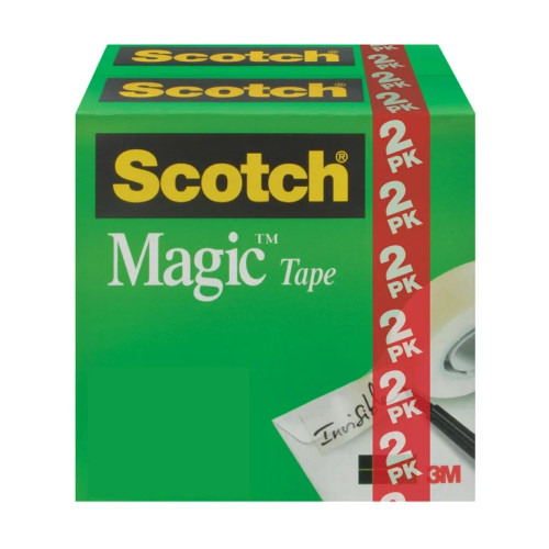 7010370042 Scotch Magic Tape 810K2, 3/4 in x 1000 in (19 mm x 25,4 m)