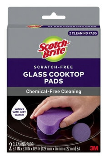 Scotch-Brite™ Glass Cooktop Pads 953-CT-P, 4.1 in x 3.4 in x 1 in (104
cm x 86 m x 25), 6/2