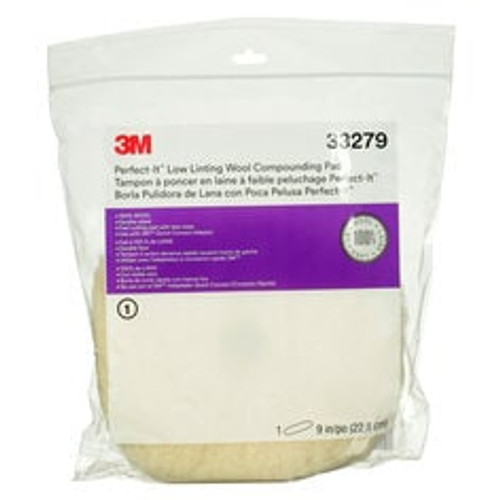 3M™ Perfect-It™ Low Linting Wool Compounding Pad, 33279, 9 in, 6 per
case
