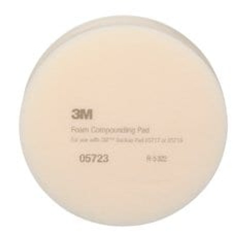 3M™ Foam Compounding Pad, 05723, Single Sided, Flat Back, 8 in (203.2
mm), 2 pads per bag, 12 bags per case