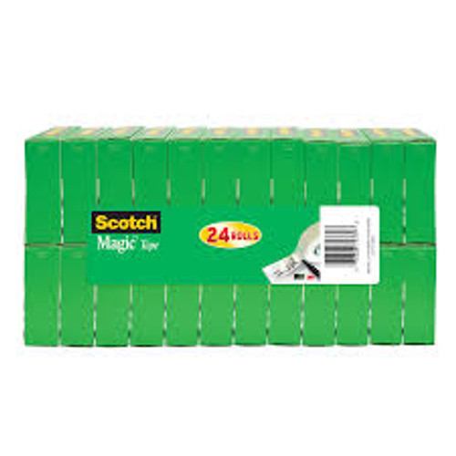 7010332809 Scotch Magic Invisible Tape 810K24, 3/4 in x 1000 in x 0 in (19 mm x 25,4 m) 24 Pack