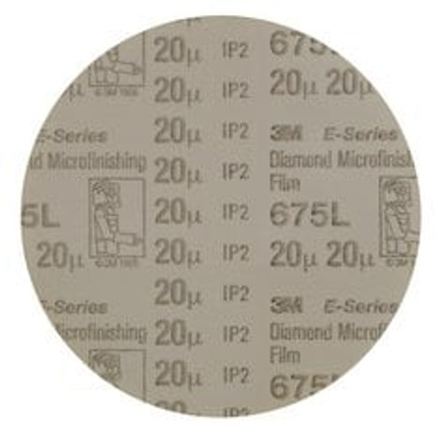 3M™ Diamond Microfinishing Film PSA Disc 675L, 20 Mic 5MIL, Beige, 4 in
x NH, Die 400BB