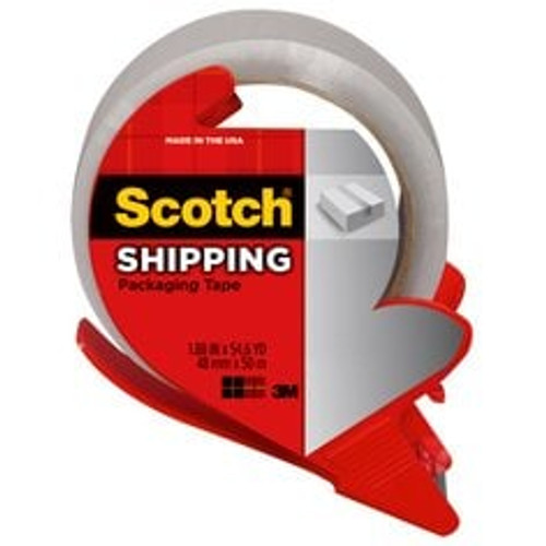 Scotch® Shipping Packaging Tape 3350-77-RD-OS, 1.88 in x 84.2 yd (48 mm x 77 m)