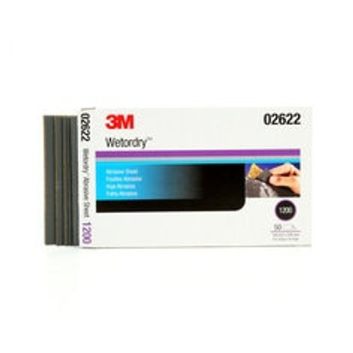 3M™ Wetordry™ Abrasive Sheet 434Q, 02622, 1200, 5 1/2 in x 9 in, 50
sheets per carton, 5 cartons per case